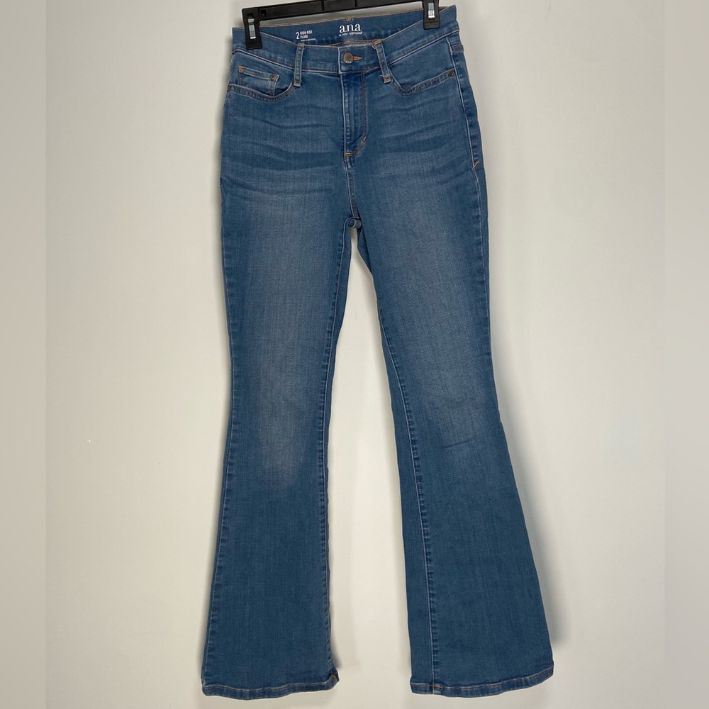 A.N.A Medium Wash Flare Jeans High Rise Hippie Retro Western Y2K Cowgirl Size 2